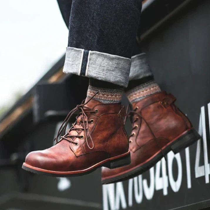 Fredie | Men’s Retro Round-Toe Boots