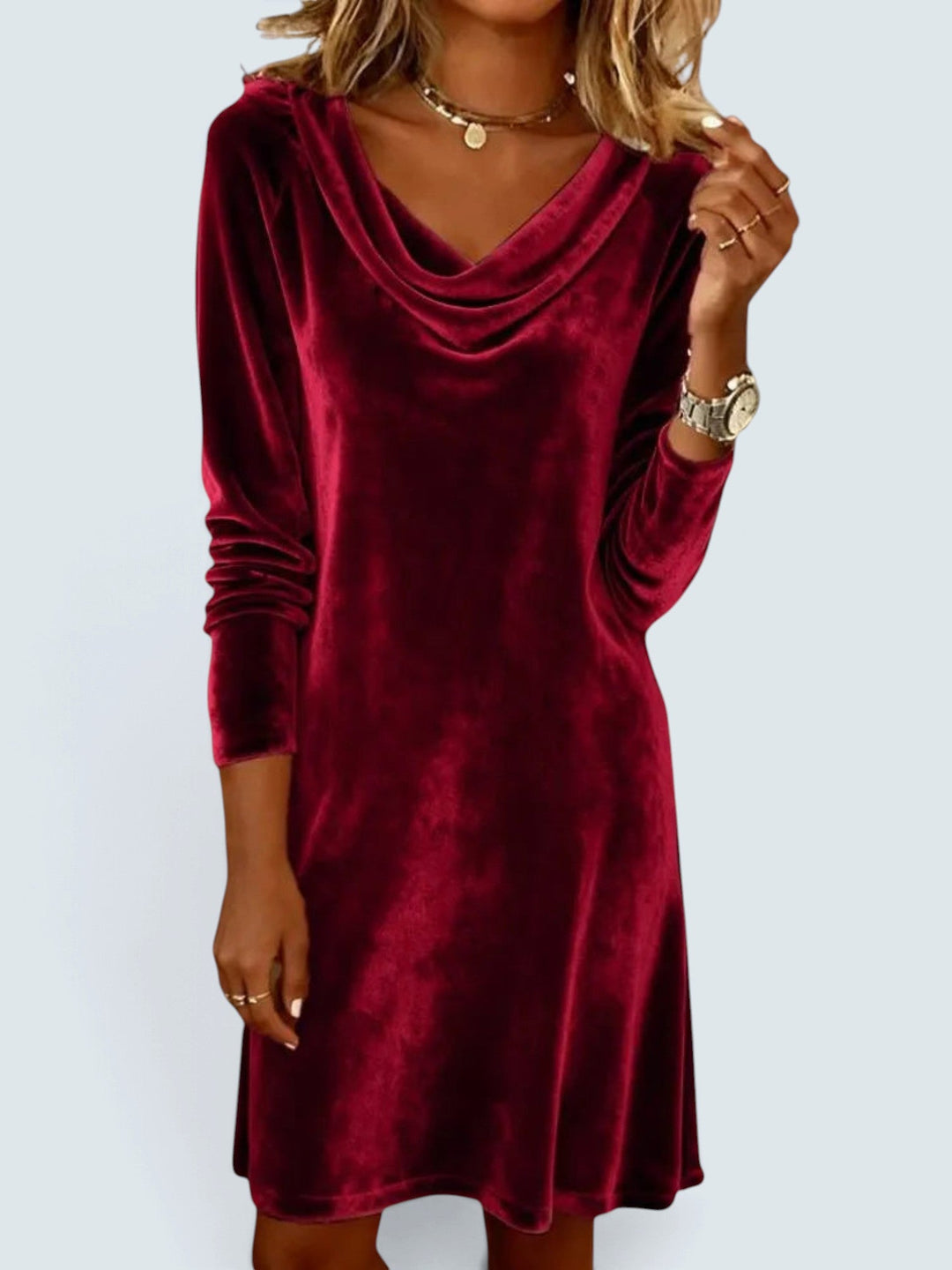 Harlow | Velvet Cowl Neck Dress