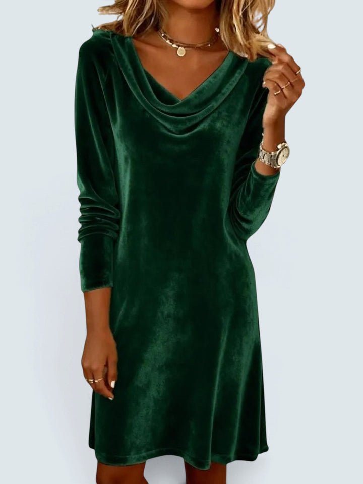 Harlow | Velvet Cowl Neck Dress