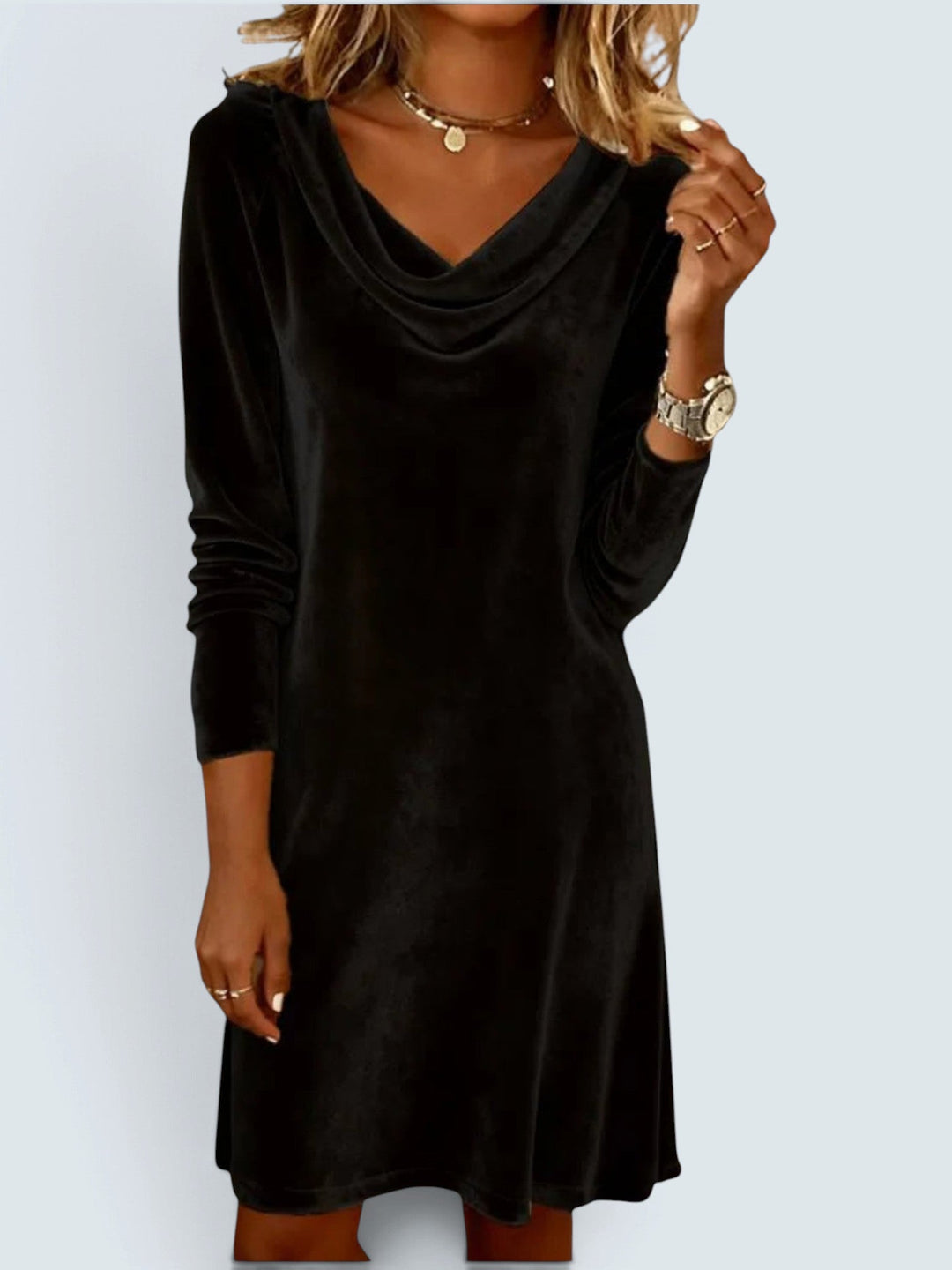 Harlow | Velvet Cowl Neck Dress