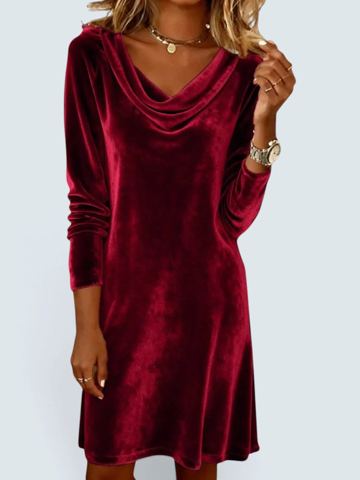 Harlow | Velvet Cowl Neck Dress