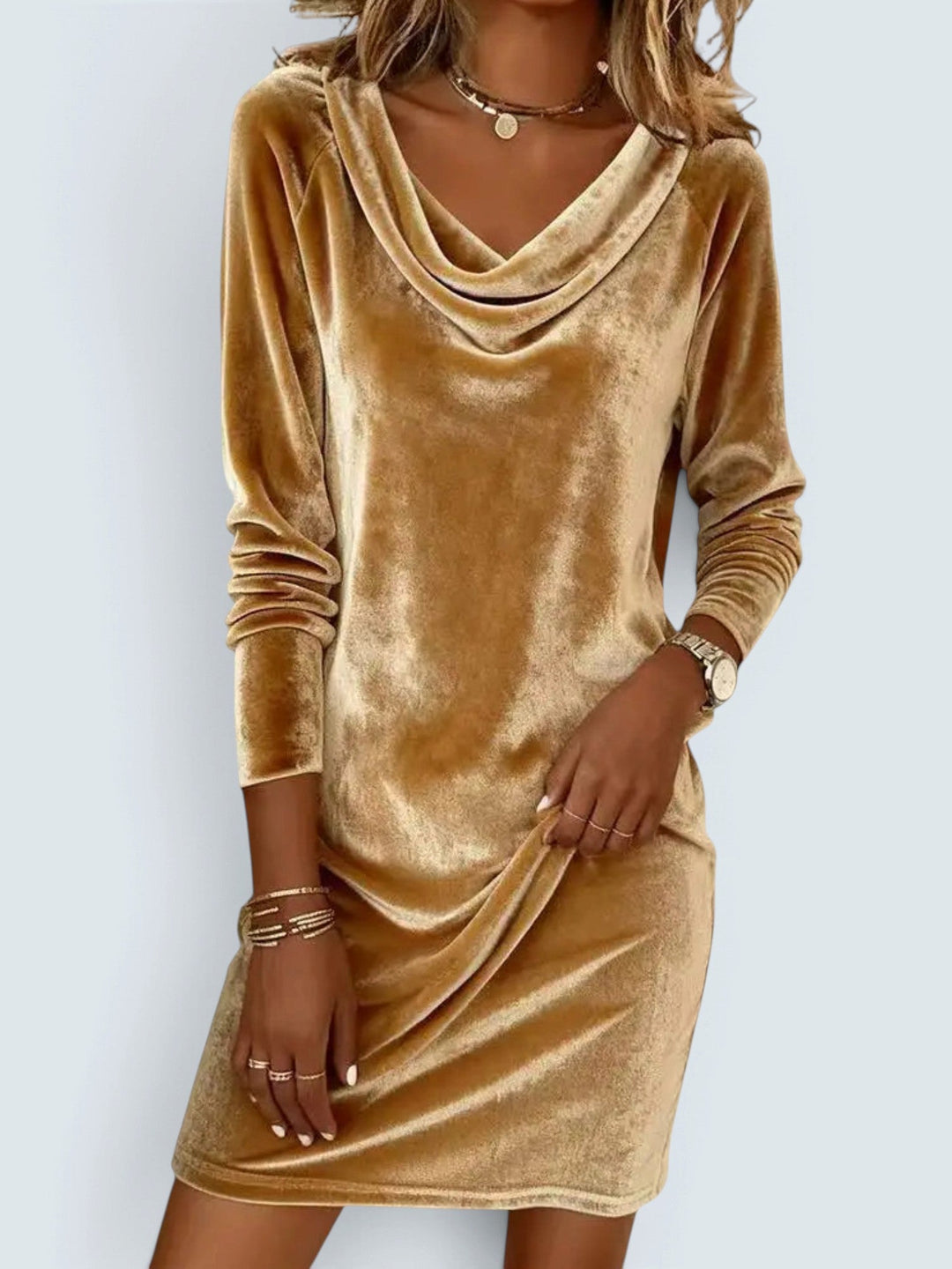 Harlow | Velvet Cowl Neck Dress