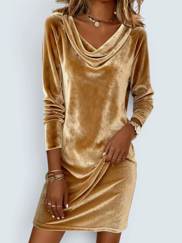 Harlow | Velvet Cowl Neck Dress