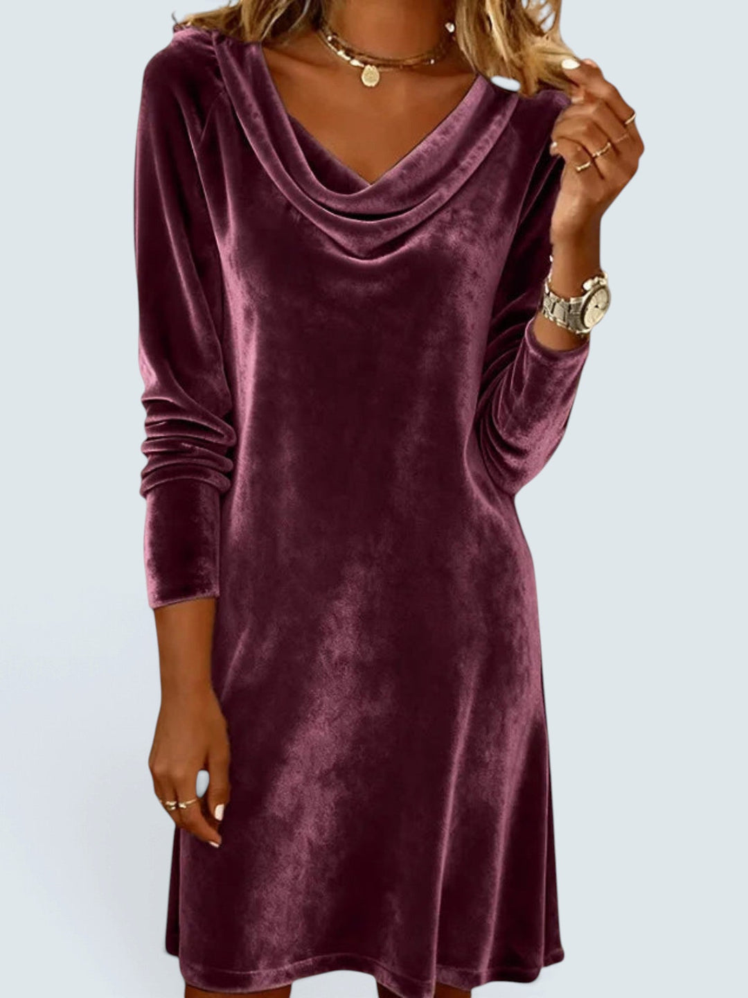 Harlow | Velvet Cowl Neck Dress