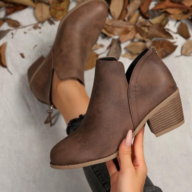 Hera | Textured Fringe Ankle Boots