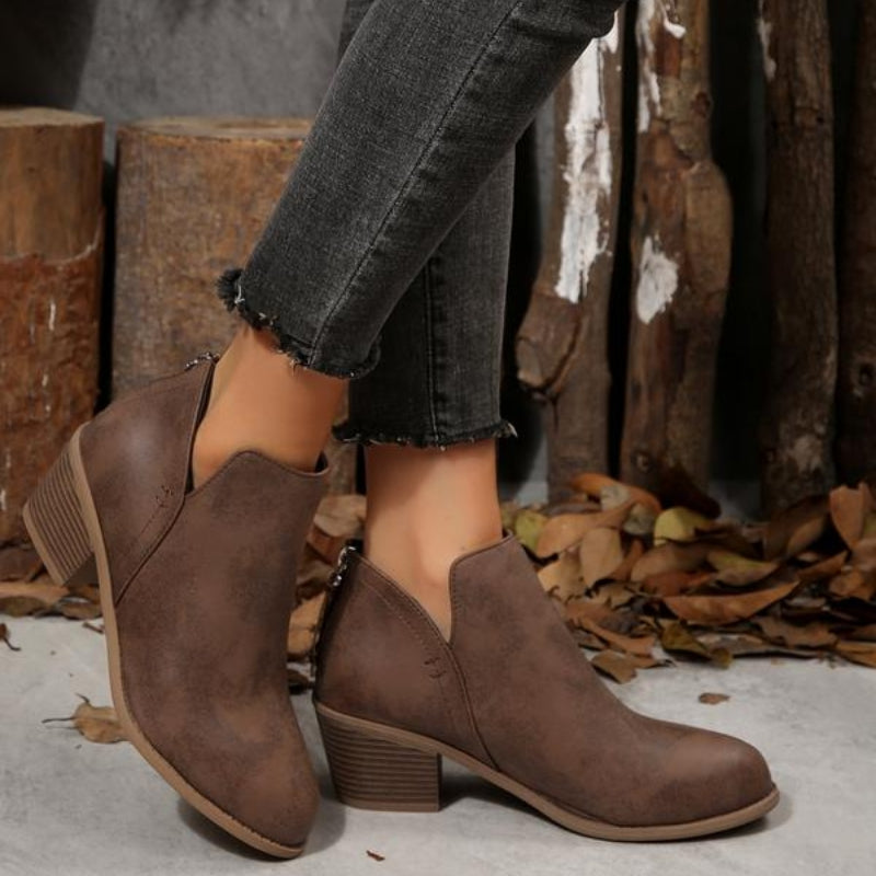 Hera | Textured Fringe Ankle Boots