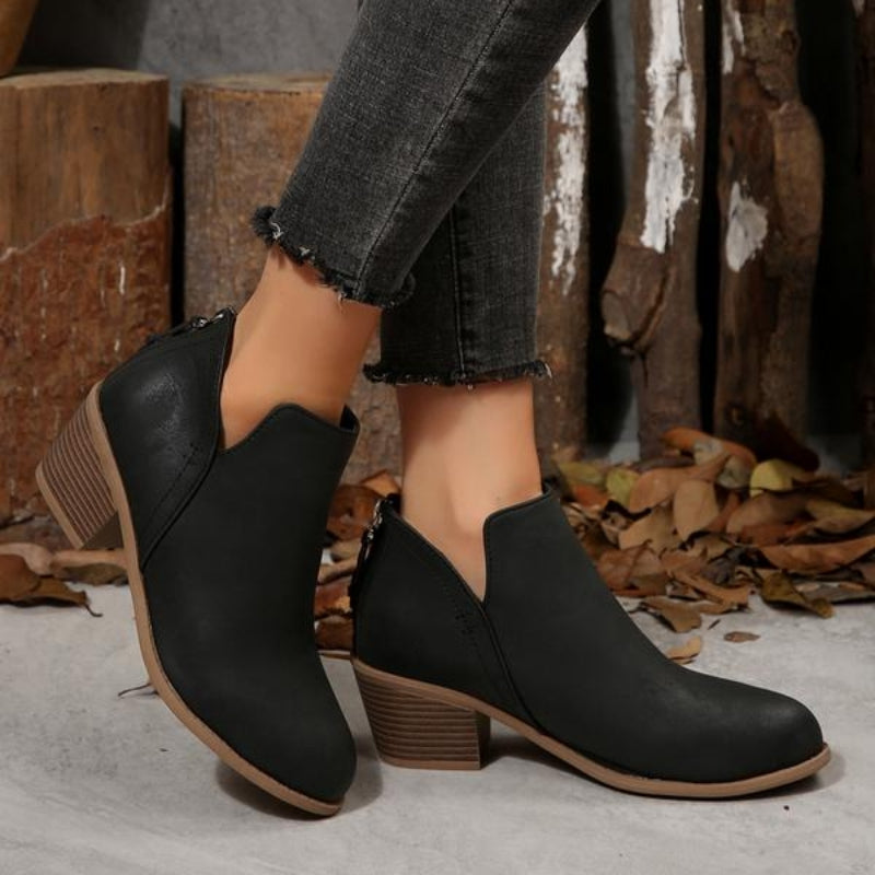 Hera | Textured Fringe Ankle Boots