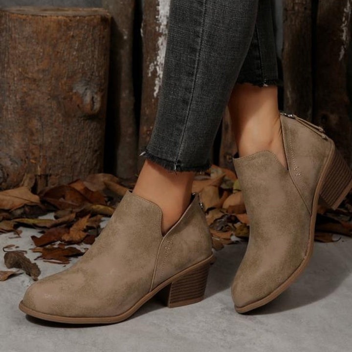 Hera | Textured Fringe Ankle Boots