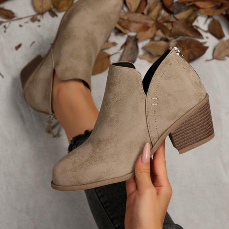 Hera | Textured Fringe Ankle Boots