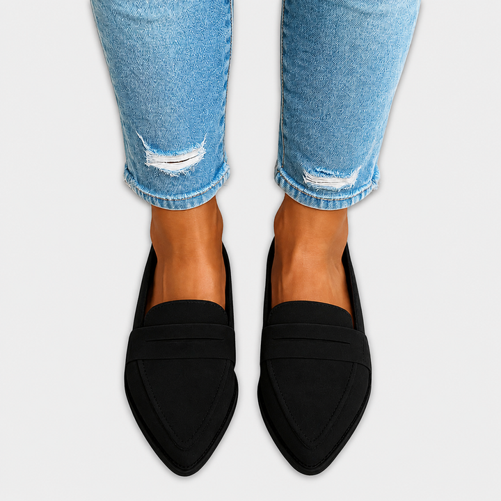 Irene Loafer | Pointed Toe Suede Effect