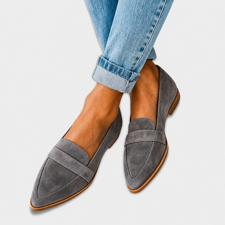 Irene Loafer | Pointed Toe Suede Effect