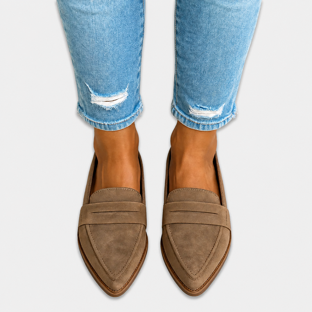 Irene Loafer | Pointed Toe Suede Effect