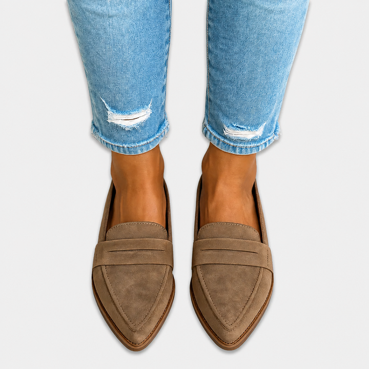Irene Loafer | Pointed Toe Suede Effect