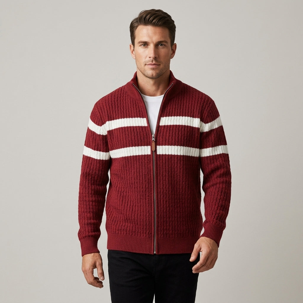 Isaac | Textured Cable Knit Cardigan
