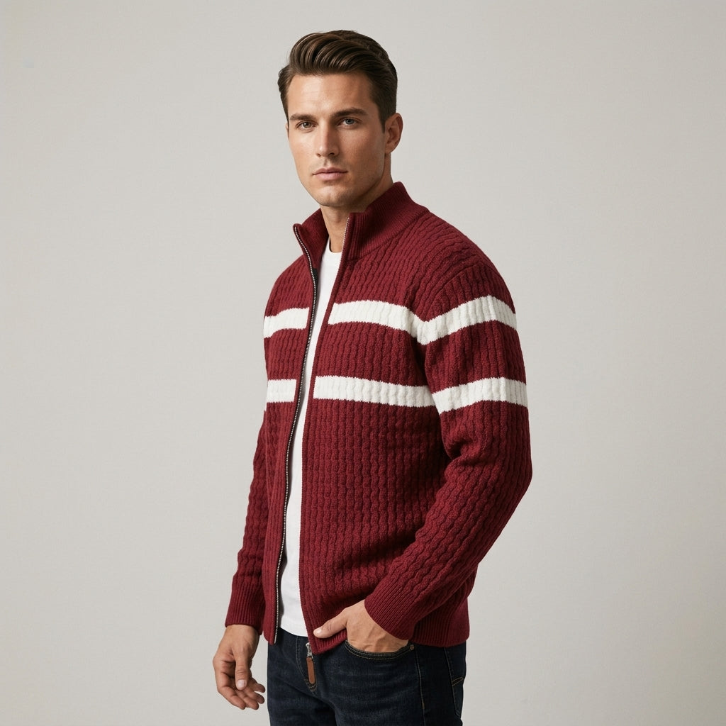 Isaac | Textured Cable Knit Cardigan