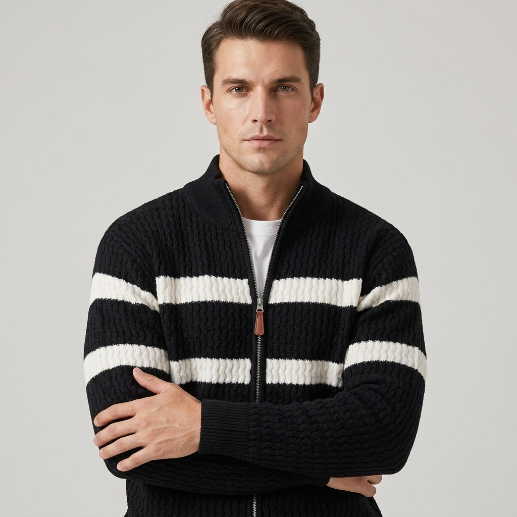 Isaac | Textured Cable Knit Cardigan