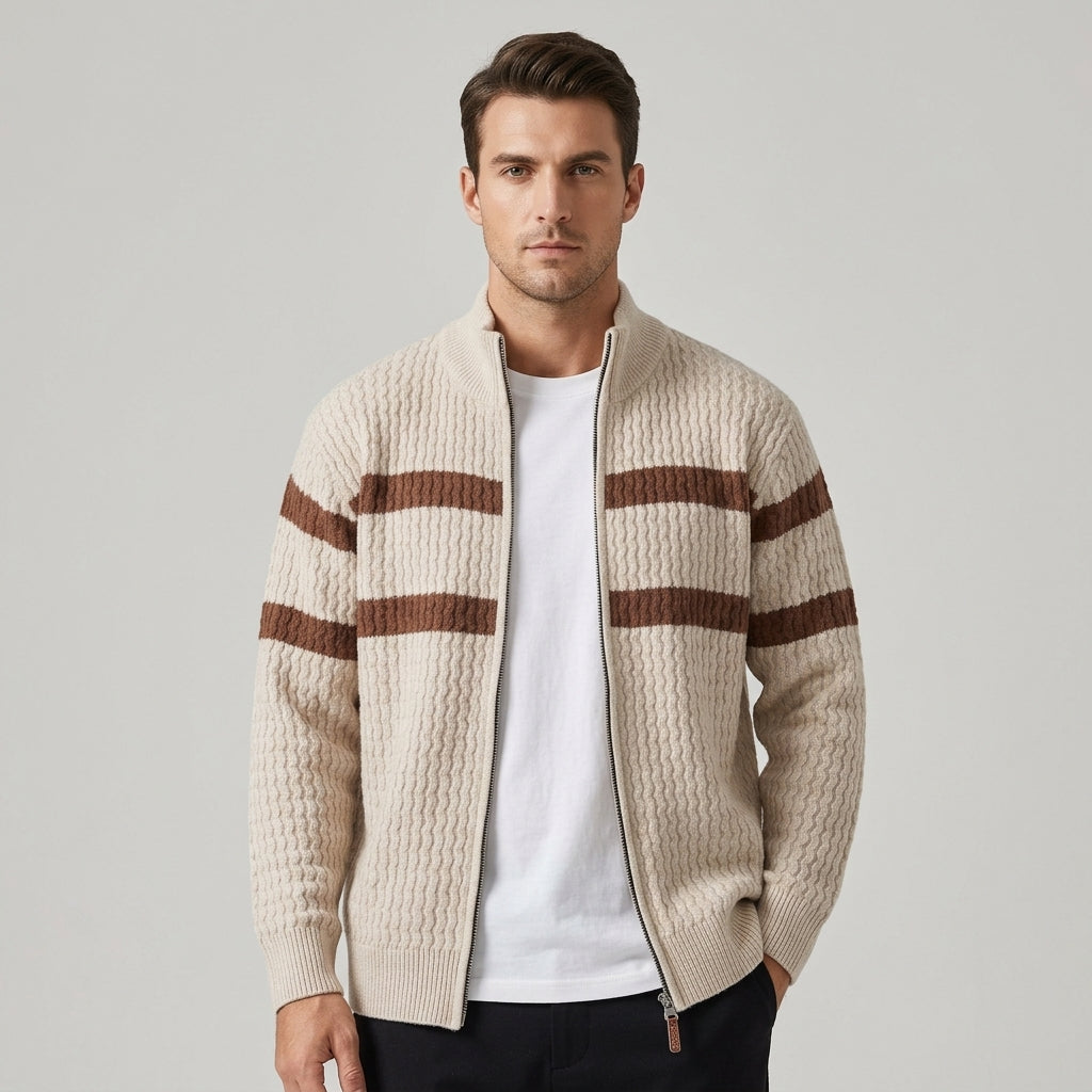Isaac | Textured Cable Knit Cardigan