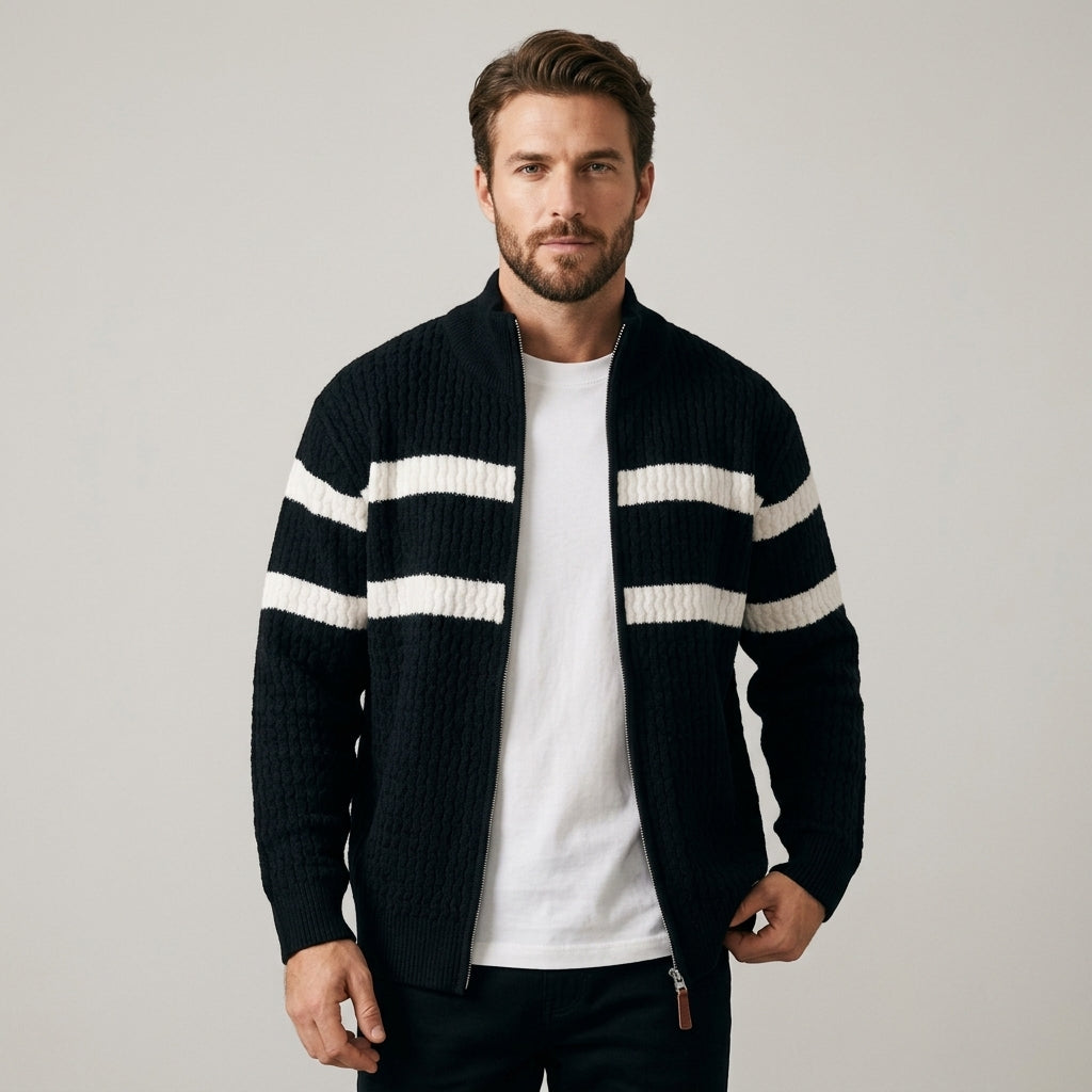Isaac | Textured Cable Knit Cardigan