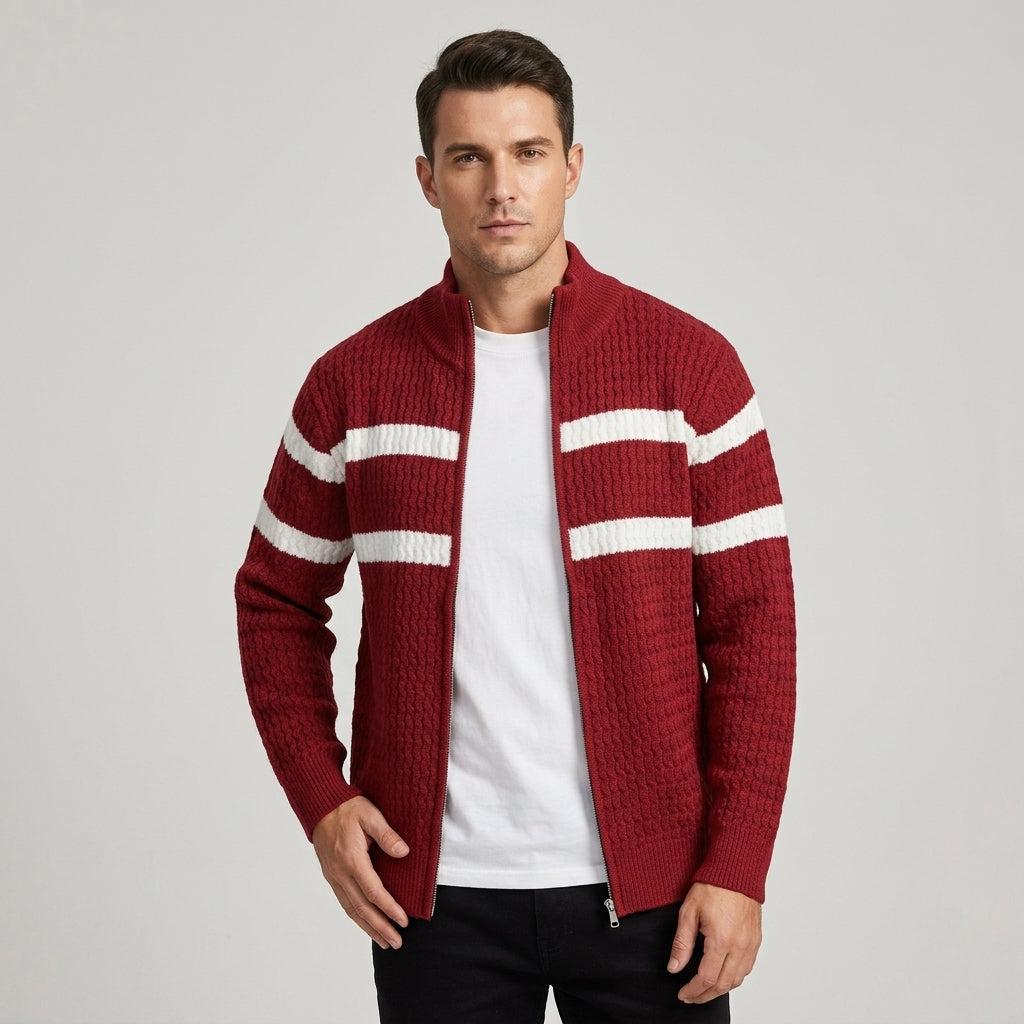 Isaac | Textured Cable Knit Cardigan