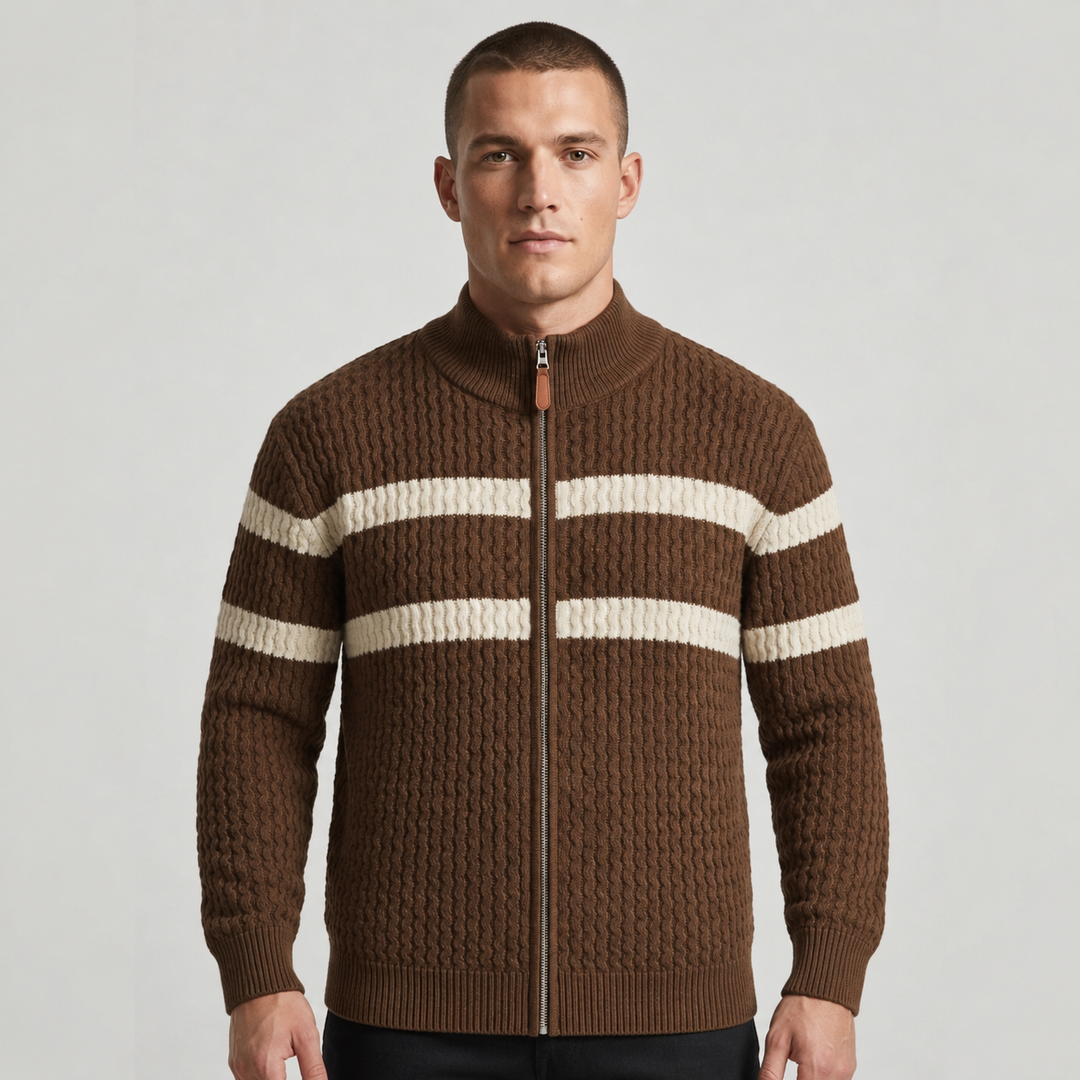 Isaac | Textured Cable Knit Cardigan