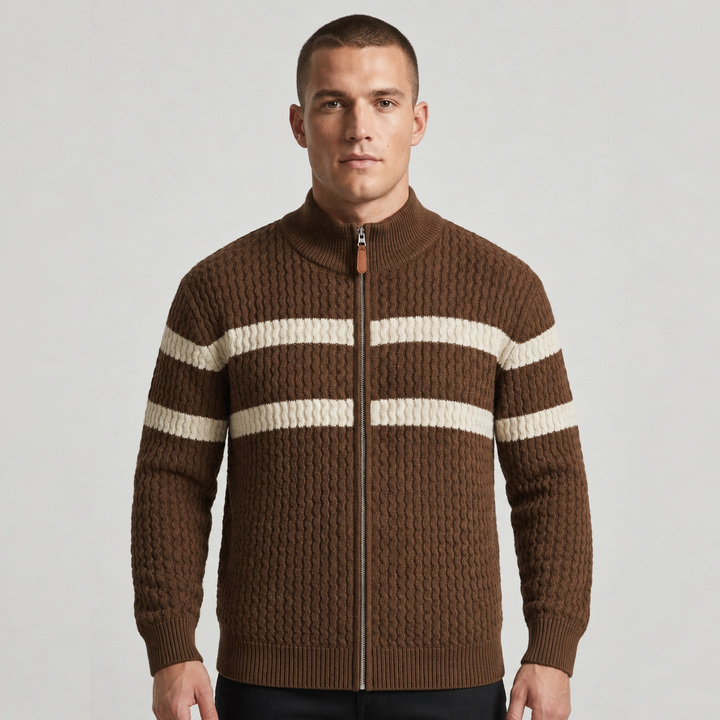 Isaac | Textured Cable Knit Cardigan