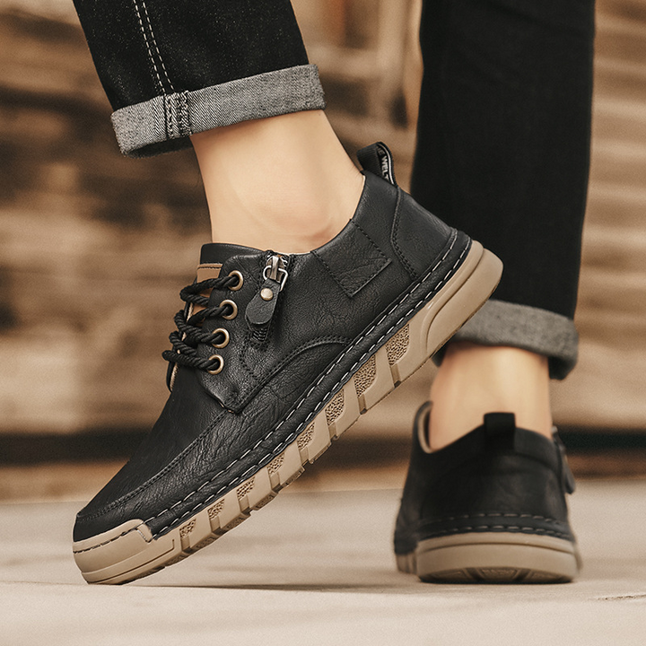 Jensen | Leather Shoes with Side Zip