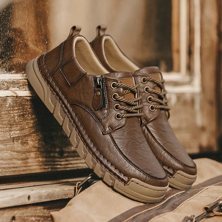 Jensen | Leather Shoes with Side Zip