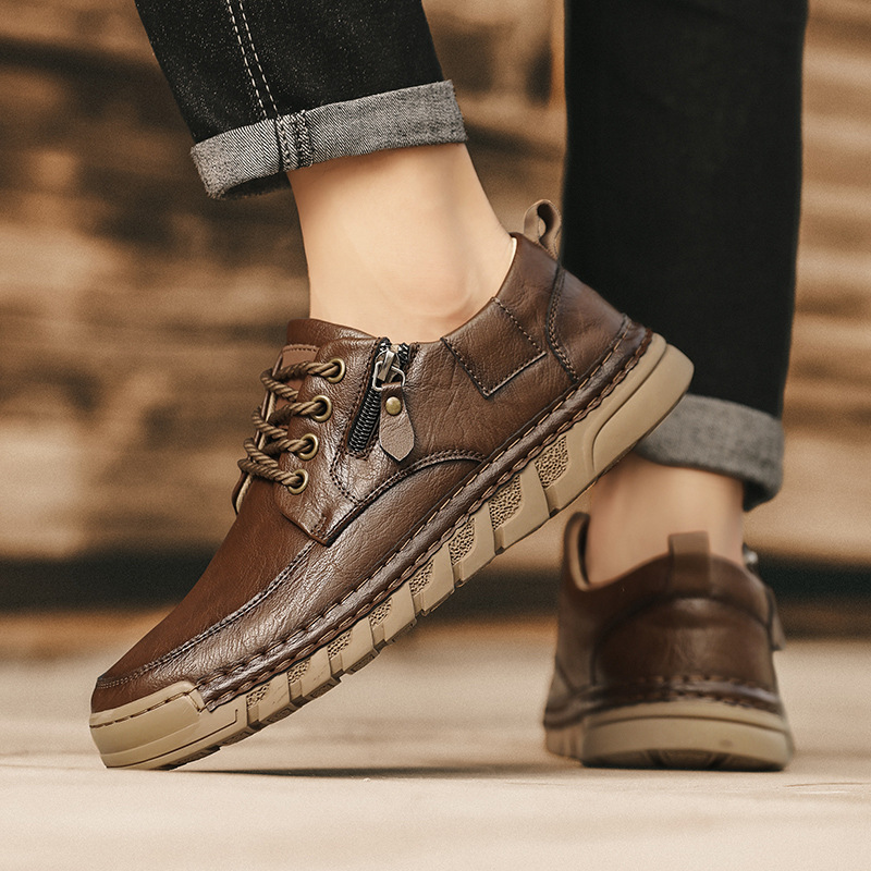 Jensen | Leather Shoes with Side Zip