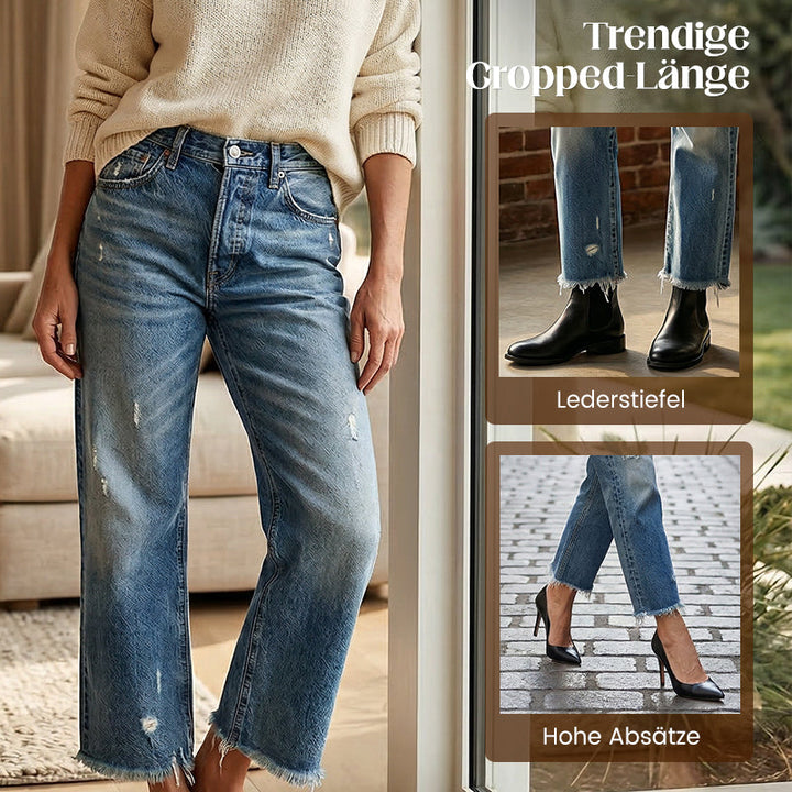 Larra | Retro Cropped Straight Leg Jeans