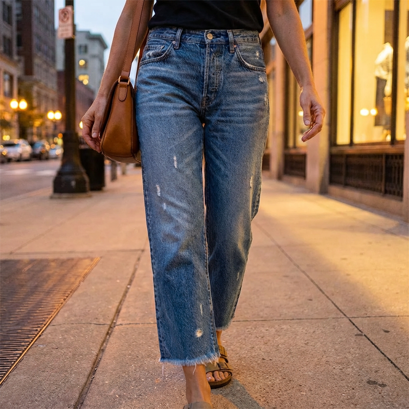 Larra | Retro Cropped Straight Leg Jeans