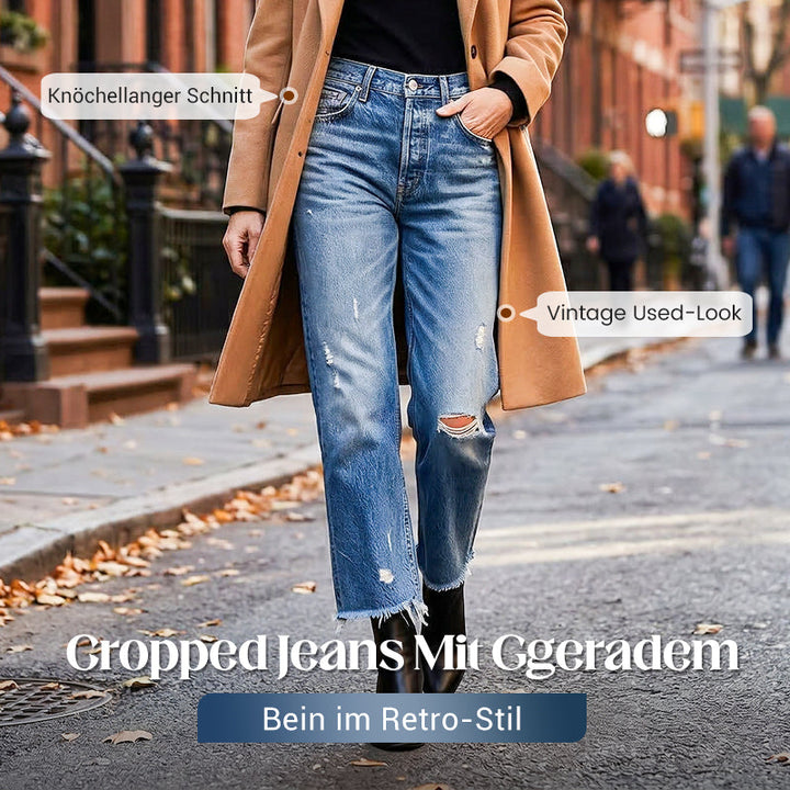 Larra | Retro Cropped Straight Leg Jeans