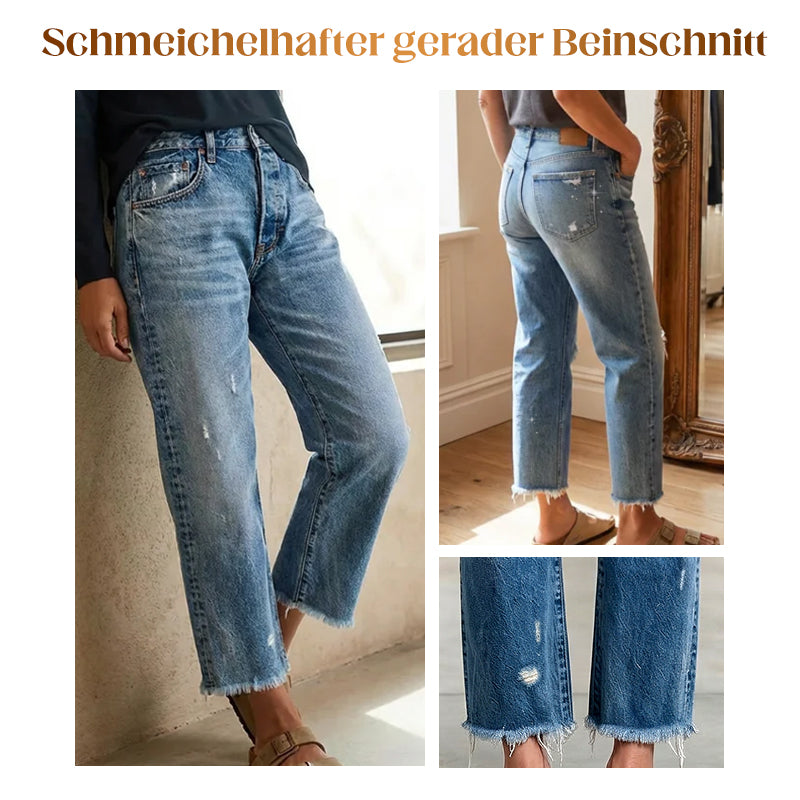Larra | Retro Cropped Straight Leg Jeans