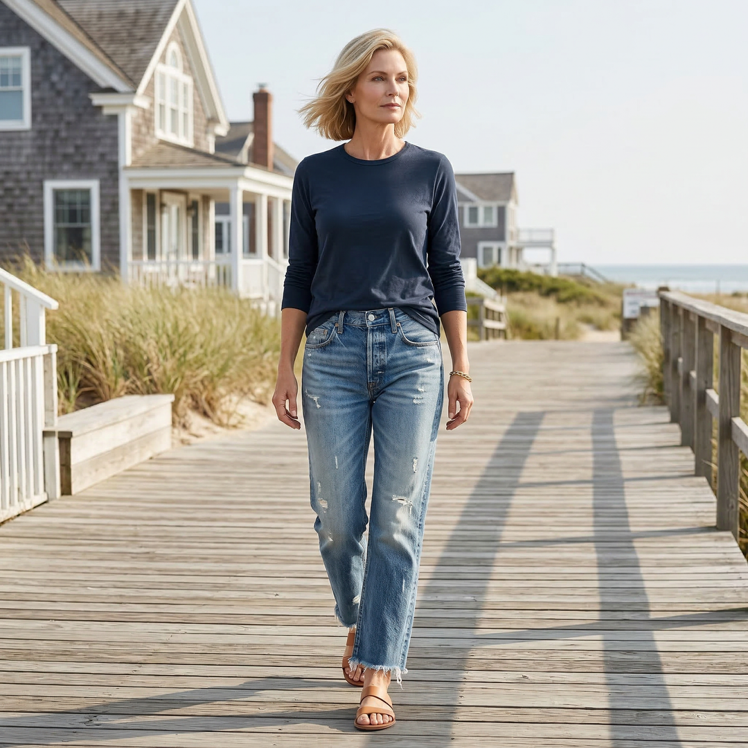 Larra | Retro Cropped Straight Leg Jeans
