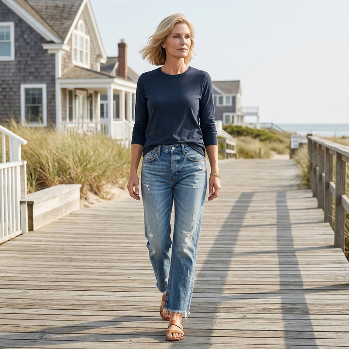 Larra | Retro Cropped Straight Leg Jeans