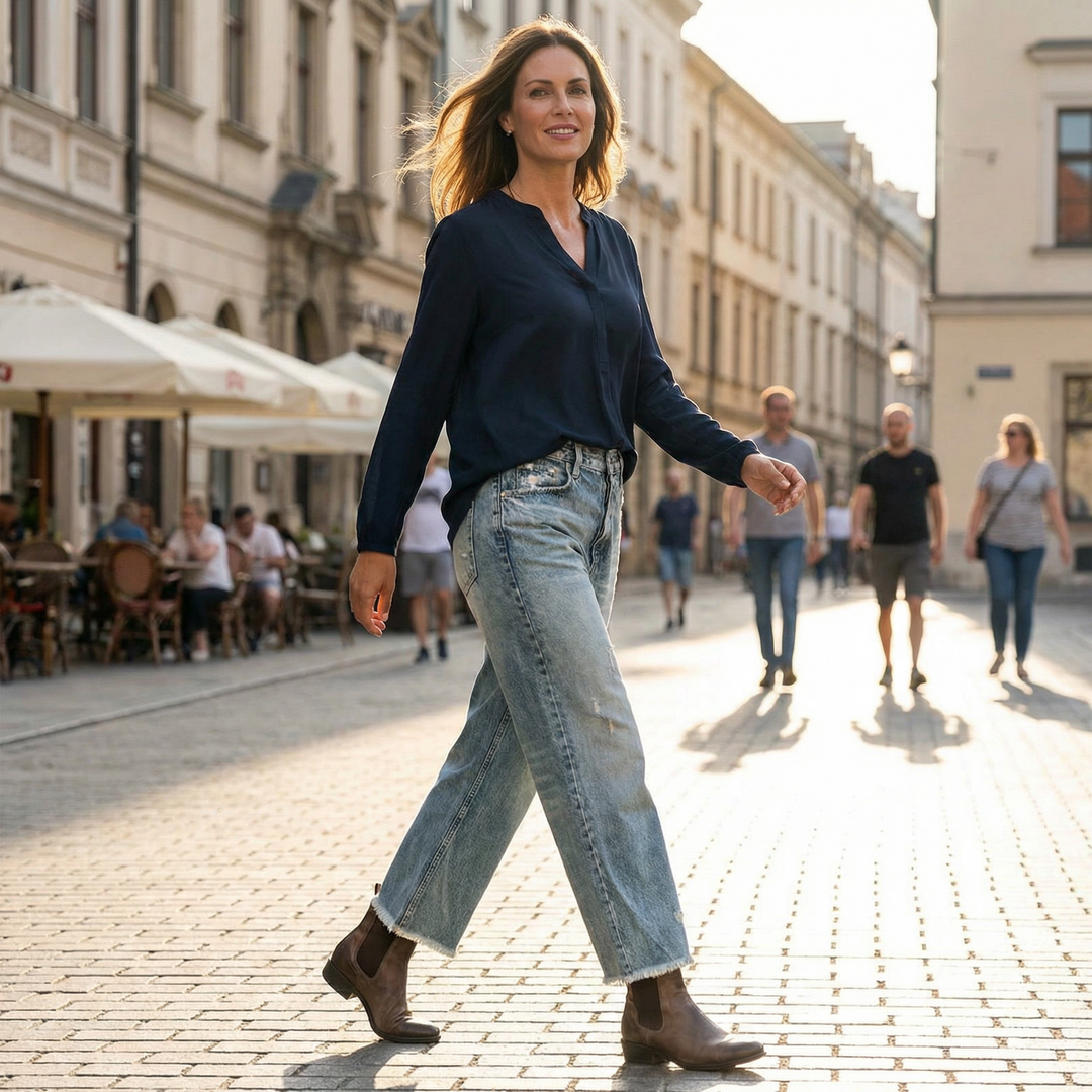 Larra | Retro Cropped Straight Leg Jeans