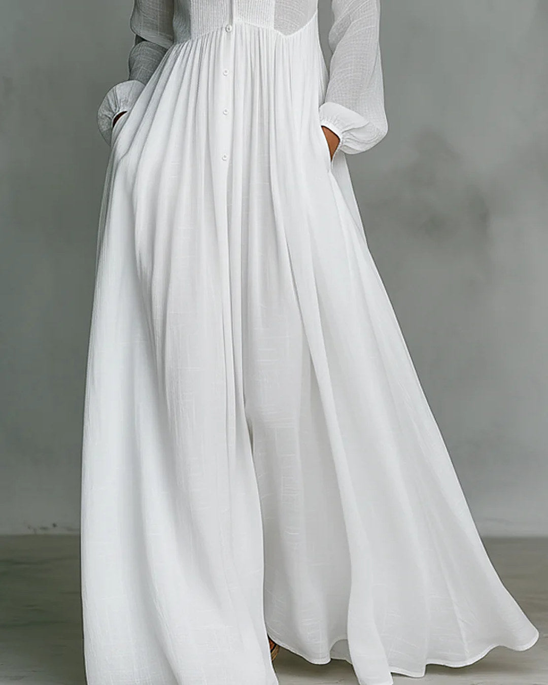 Leonora | Mandarin Collar Maxi Dress