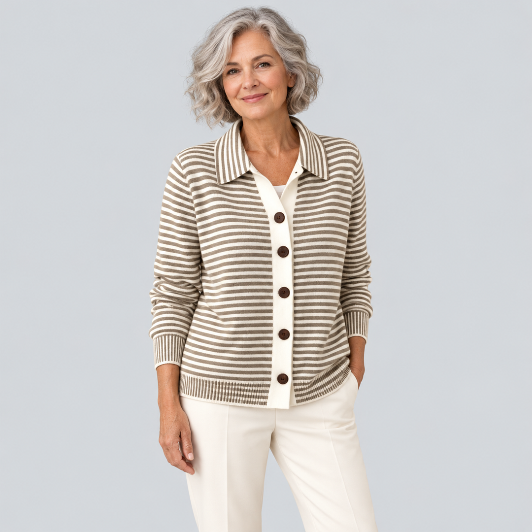 Linnea | Striped Button Cardigan