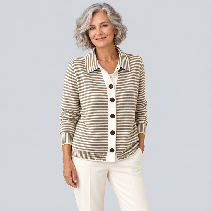 Linnea | Striped Button Cardigan
