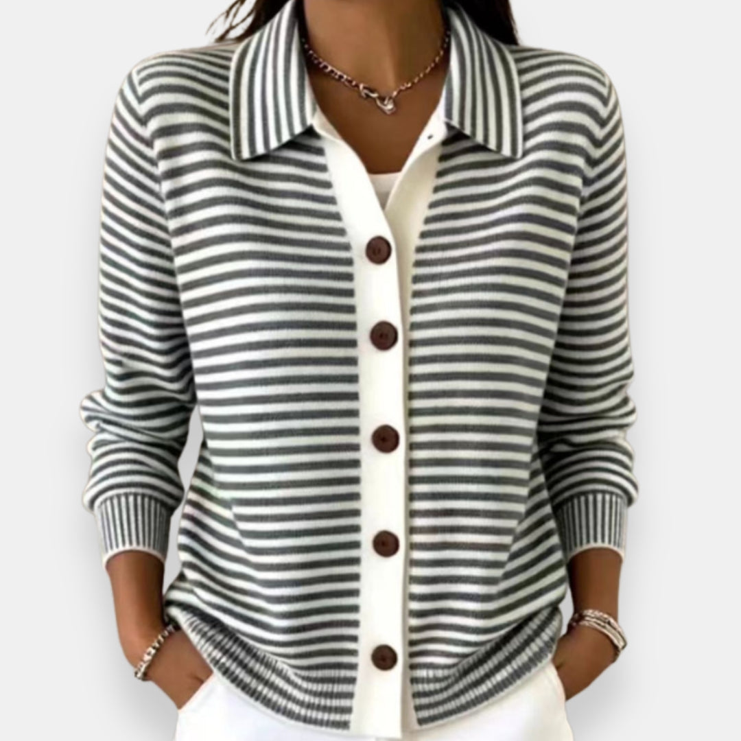 Linnea | Striped Button Cardigan