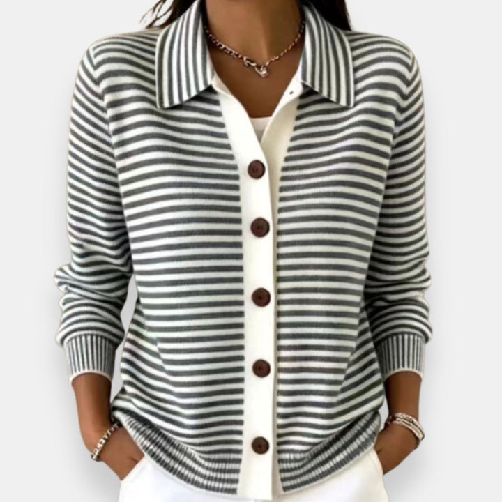 Linnea | Striped Button Cardigan