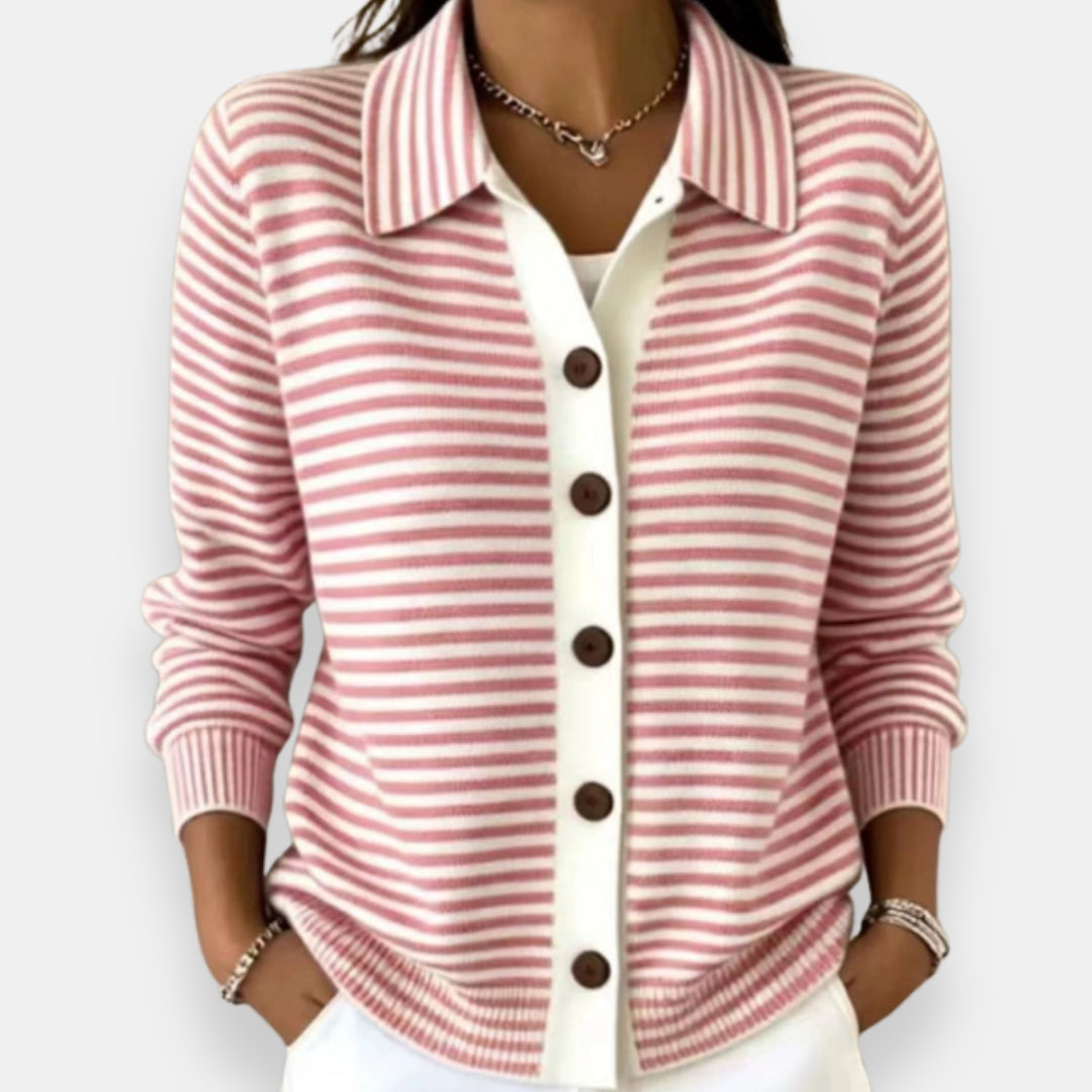 Linnea | Striped Button Cardigan