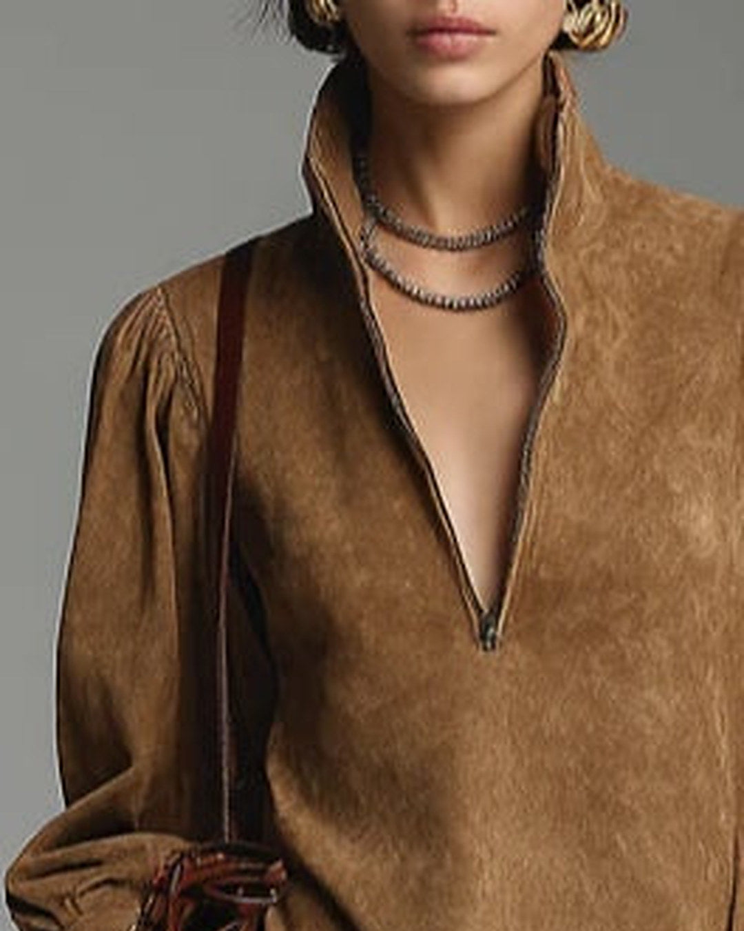 Lucrezia | Suede-Look Zip Dress