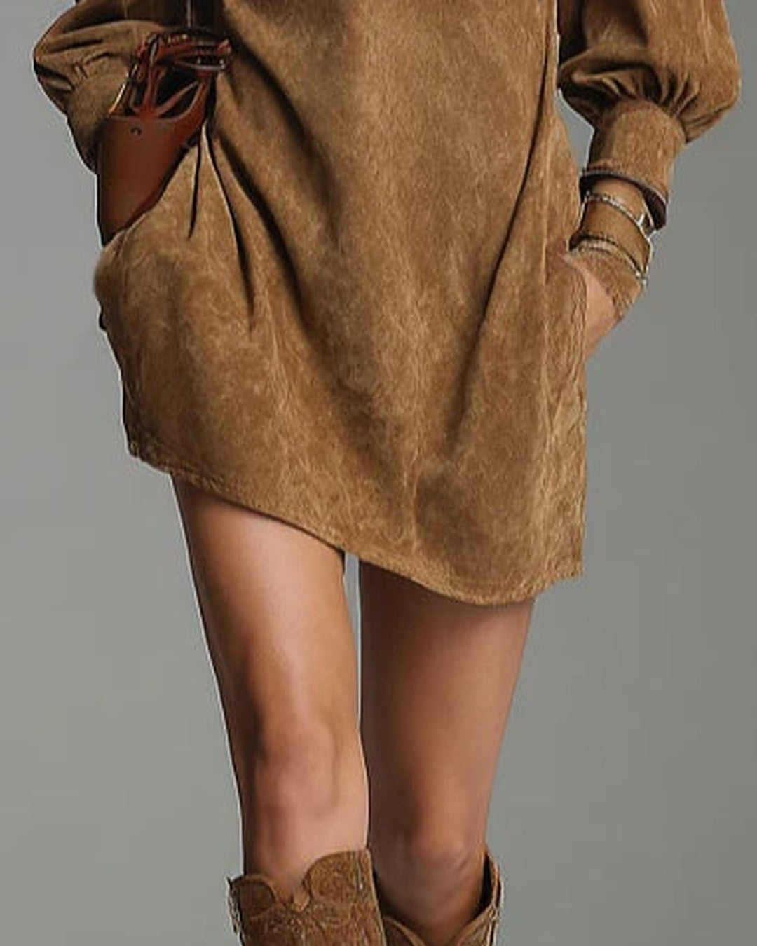 Lucrezia | Suede-Look Zip Dress