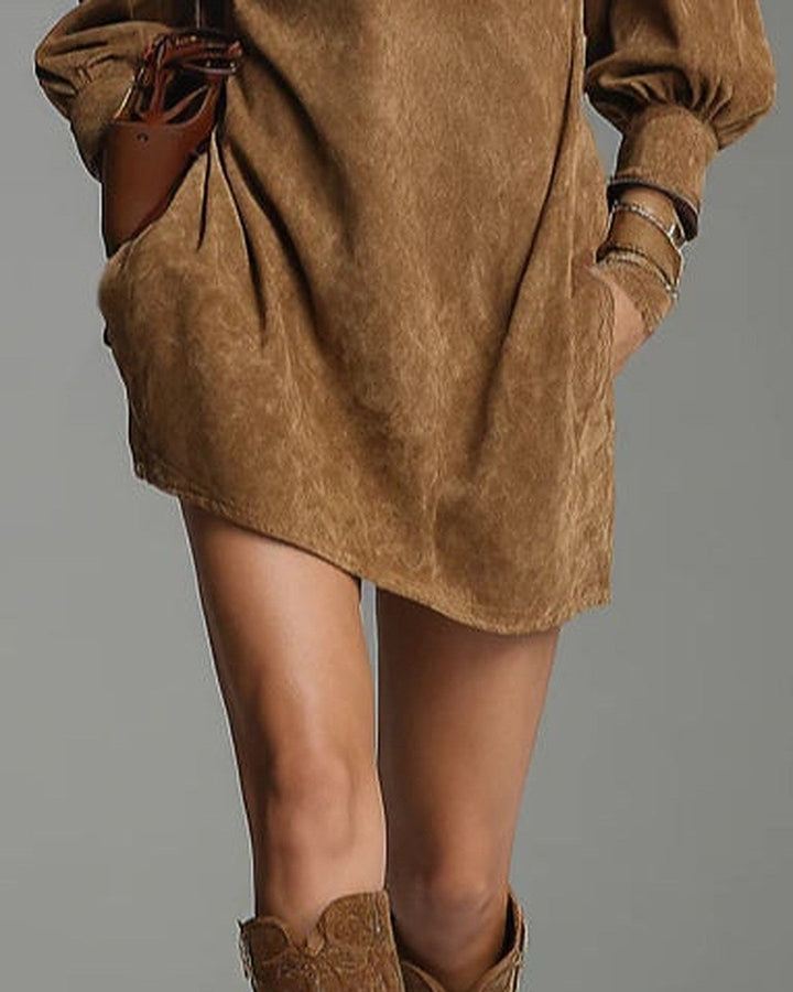 Lucrezia | Suede-Look Zip Dress