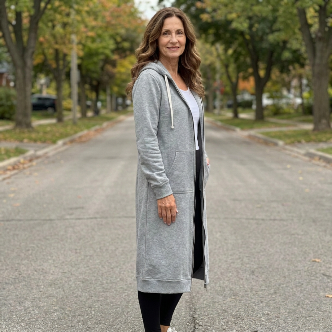 Madelyn | Relaxed Zip-Up Longline Cardigan