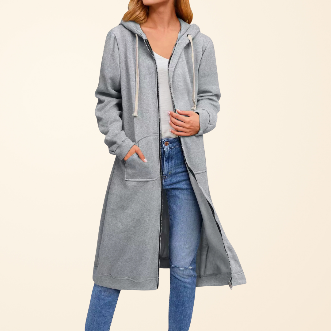 Madelyn | Relaxed Zip-Up Longline Cardigan