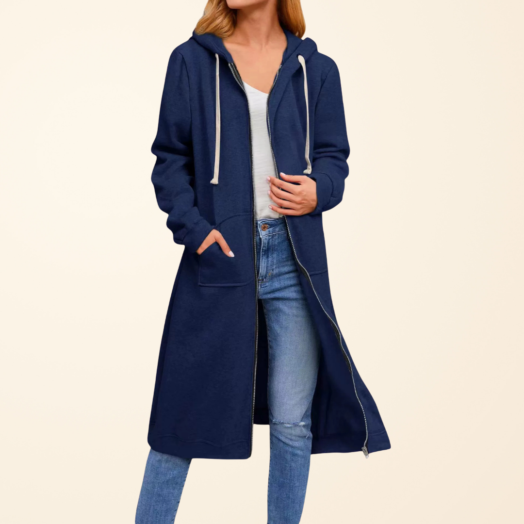 Madelyn | Relaxed Zip-Up Longline Cardigan