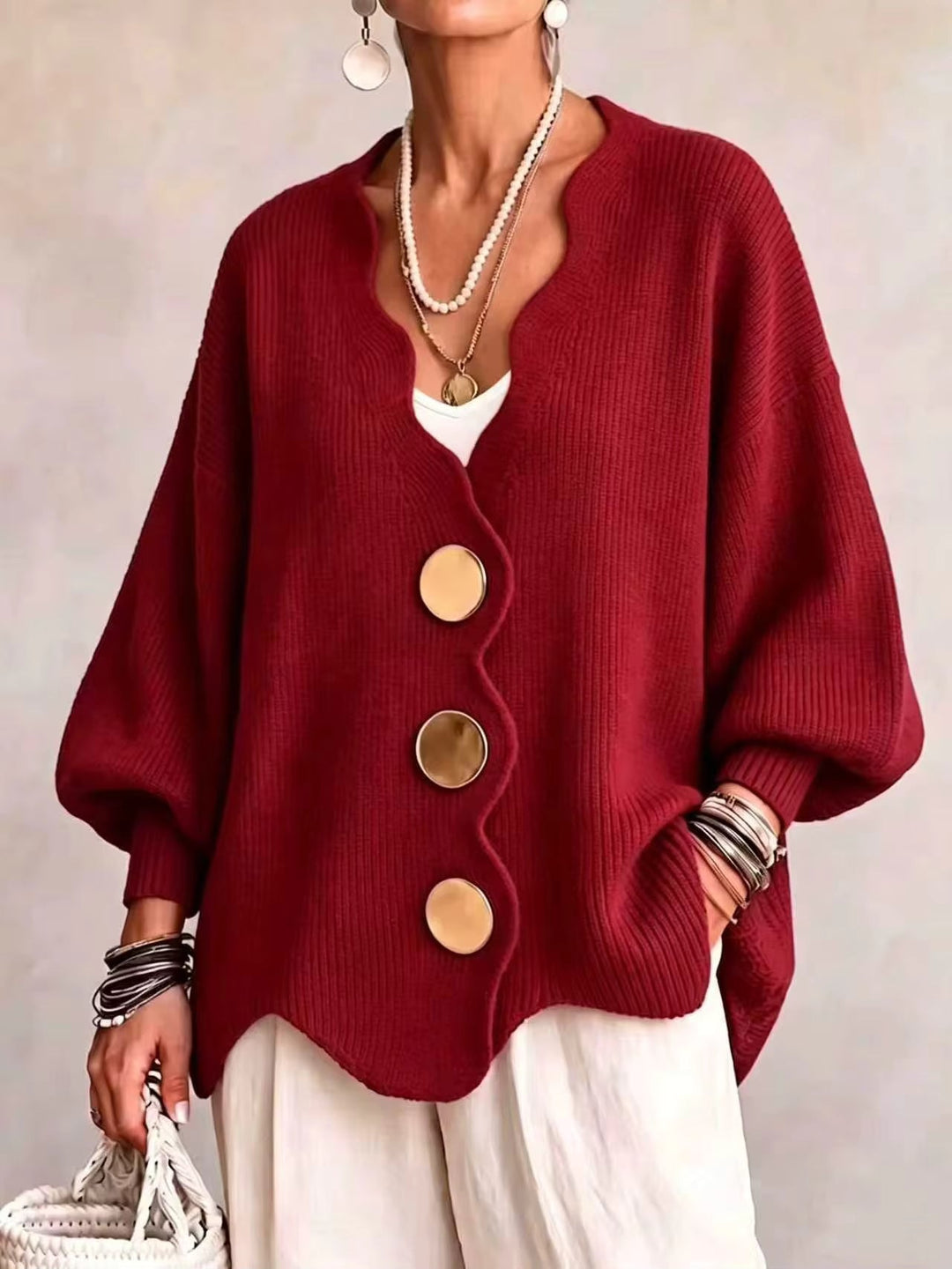 Madison | Loose Button Knit Cardigan