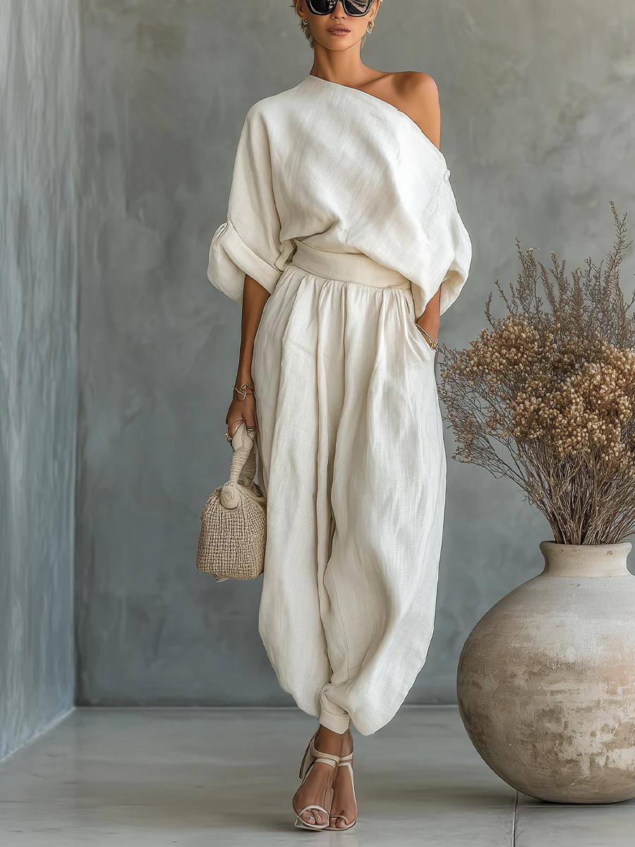 Magali | One-Shoulder Trouser Set