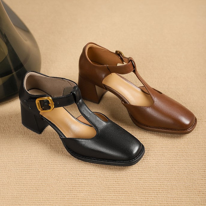 Maricel | T-trap Leather Pumps
